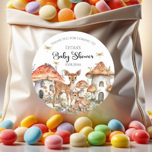 Boho Woodland Forest Animals Baby Shower Runt Klistermärke