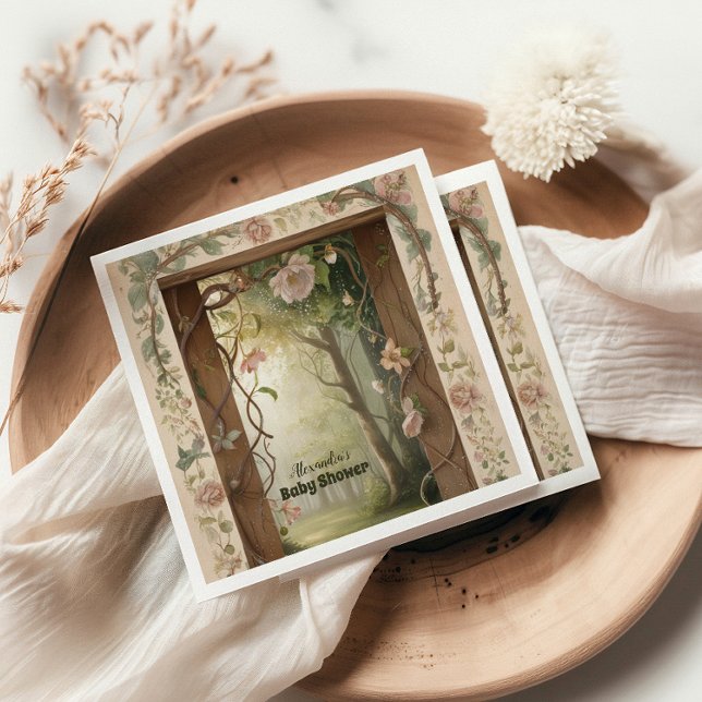 Boho Woodland Forest Baby Shower Pappersservett (Skapare uppladdad)