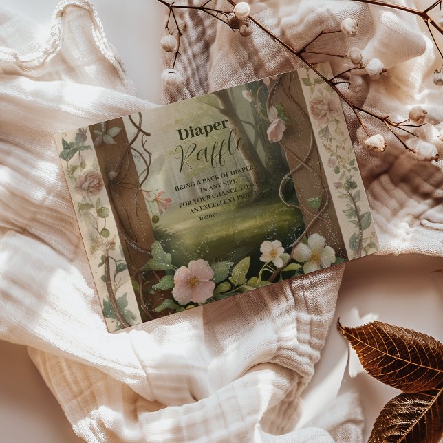 Boho Woodland Forest Raffle Diapper Tilläggskort (Skapare uppladdad)