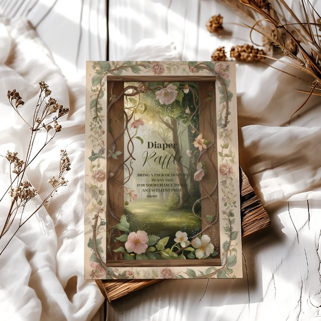 Boho Woodland Forest Raffle Diapper Tilläggskort (Skapare uppladdad)