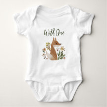 Boho Woodland Fox Wild One Baby Body  