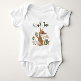 Boho Woodland Fox Wild One Baby Body   T Shirt