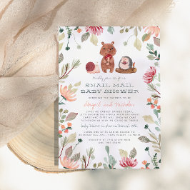 Boho Woodland Greenery Snigel Mail Baby Shower Inbjudningar