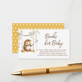 Boho Woodland Hedgehog Baby Shower Bokar för Baby Tilläggskort