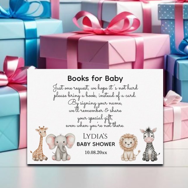 Boho Woodland Jungle Animals Baby Shower Tilläggskort (Skapare uppladdad)