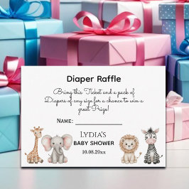 Boho Woodland Jungle Animals Baby Shower Tilläggskort