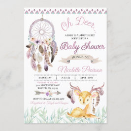 Boho Woodland Lila Baby Shower-inbjudan Inbjudningar