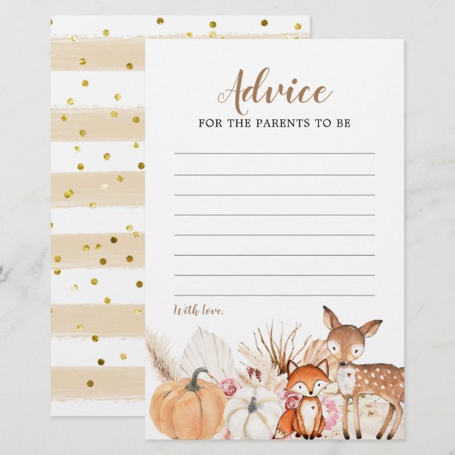 Boho Woodland Pumpkin Baby Shower Adapter (Fram/baksida)