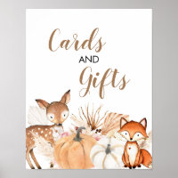 Boho Woodland Pumpkin Baby Shower Cards & Gifts