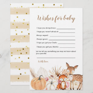 Boho Woodland Pumpkin Baby Shower Önskemål för Bab