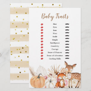 Boho Woodland Pumpkin Baby Traits Games