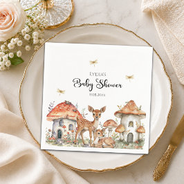 Boho Woodland Skogs Djur Baby Shower Pappersservett