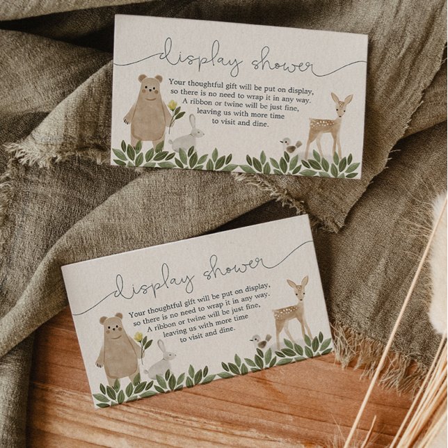 Boho Woodland Visning Shower Baby Shower Card Tilläggskort (Skapare uppladdad)