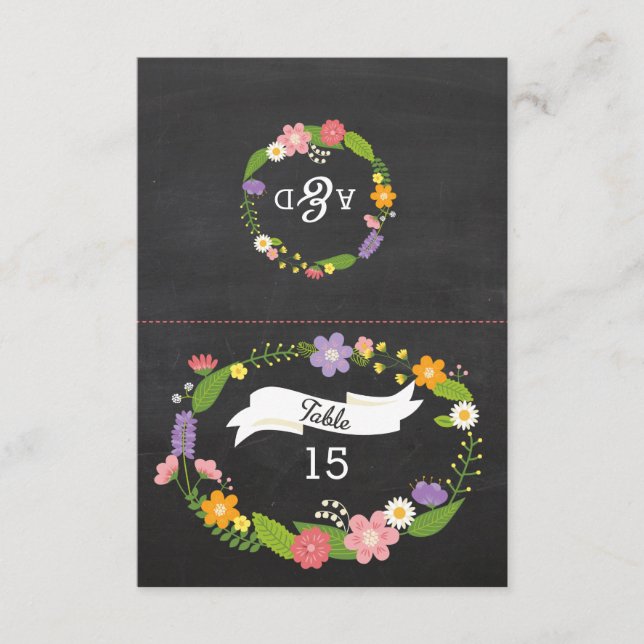 Boho Woodland Wandan på Chalkboard Bröllop (Framsida)