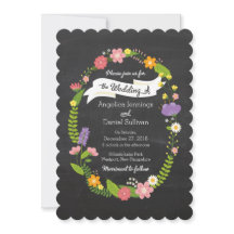 Boho Woodland Wandan på Chalkboard Bröllop
