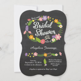 Boho Woodland Wandan på Chalkboard Bröllop Inbjudningar