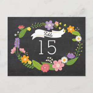 Boho Woodland Wandan på Chalkboard Bröllop Vykort