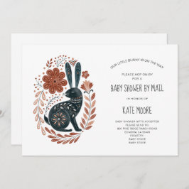 Boho Woodlands Rabbit Baby Shower by Mail Inbjudningar