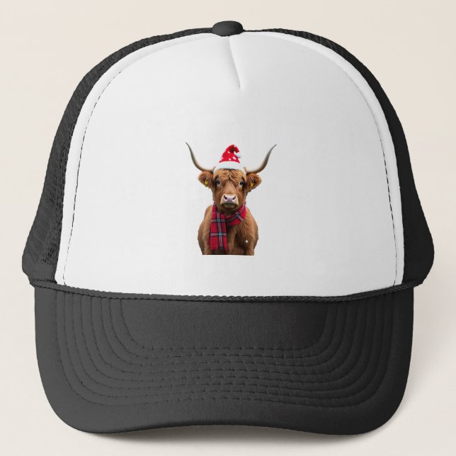 Boho Xmas jul Highland Cow T-shirt (4) Keps (Framsida)