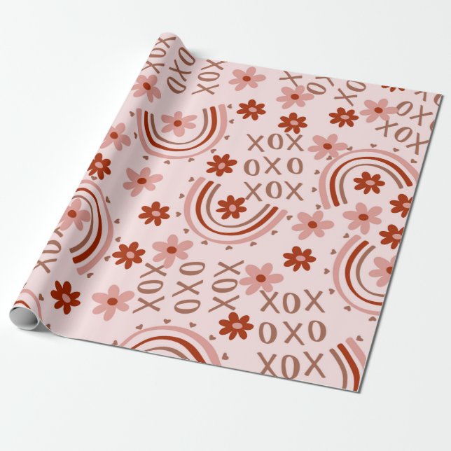 Boho Xoxo Valentine Presentpapper (Utrullad)