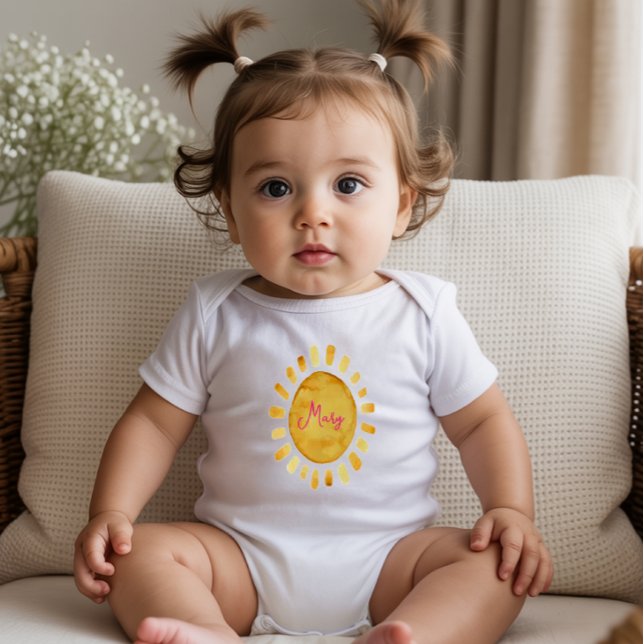 Boho Yellow Sun Personalized Name T Shirt (Skapare uppladdad)