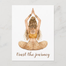 Boho Yoga Aquarell Design – Trust the Journey Vykort