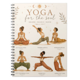 Boho Yoga Frauen Aquarell Design - Yogaposen Anteckningsbok