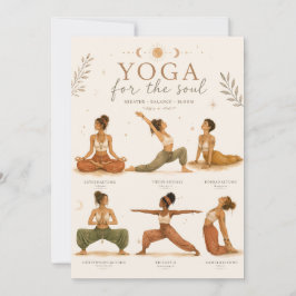 Boho Yoga Poster im Aquarellstil - Yoga- Posen Julkort