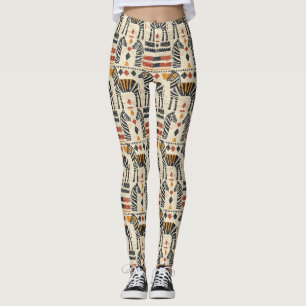 Boho Zebra Tribal Safari Mönster Leggings
