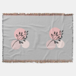 Boho Zen Botanical på Rosa & Lilac Circles Filt