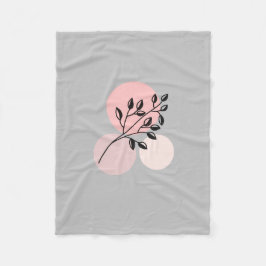 Boho Zen Botanical på Rosa & Lilac Circles Fleecefilt