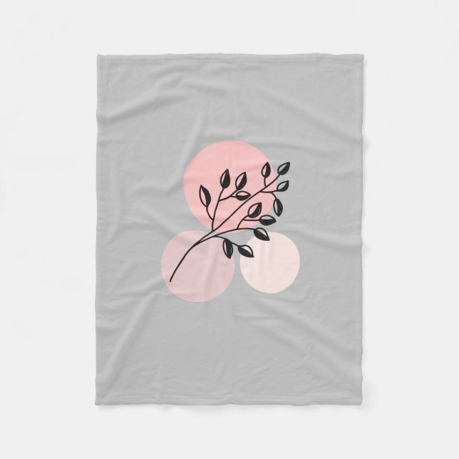 Boho Zen Botanical på Rosa & Lilac Circles Fleecefilt (Framsidan)