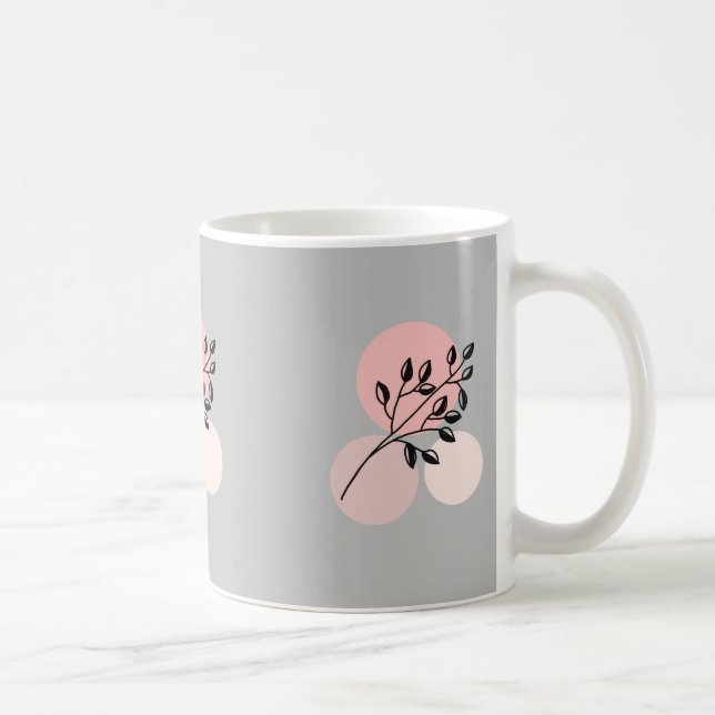 Boho Zen Botanical på Rosa & Lilac Circles Kaffemugg (Höger)