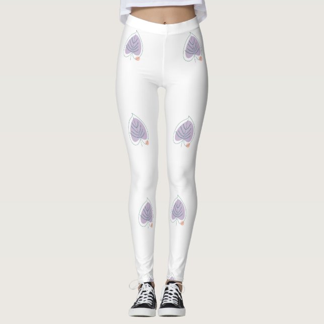 Boho Zen Little Lilac Löv Leggings (Framsida)