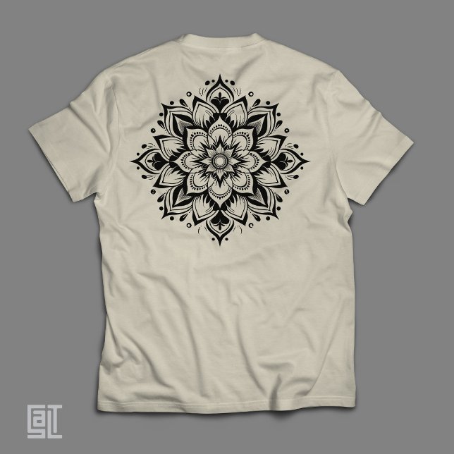 Boho Zen Mandala Intrikat Blommotiv Helig Geometri T Shirt (Skapare uppladdad)