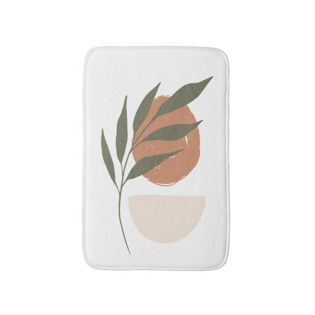 Boho Zen Minimalist Botanical Badrumsmatta (Framsidan (Vertikal))