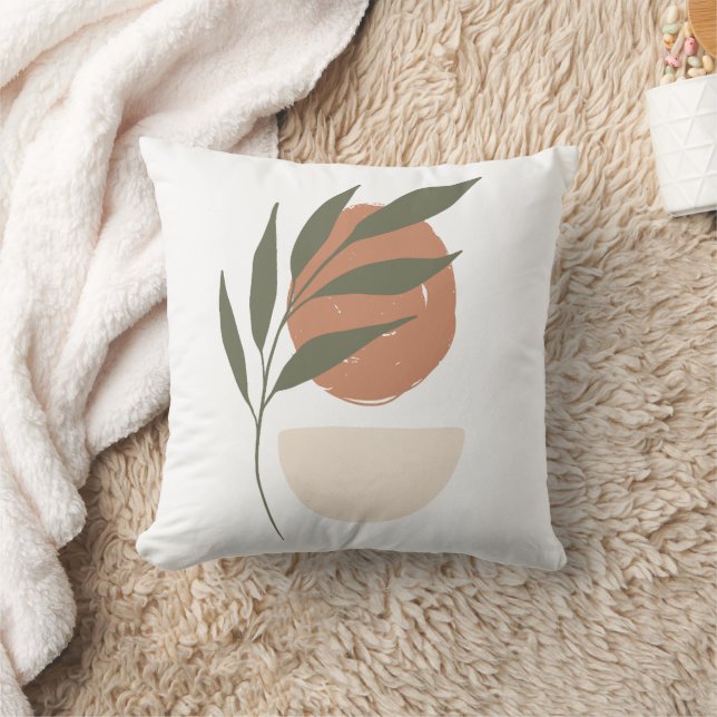 Boho Zen Minimalist Botanical Kudde (Filt)
