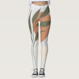 Boho Zen Minimalist Botanical Leggings