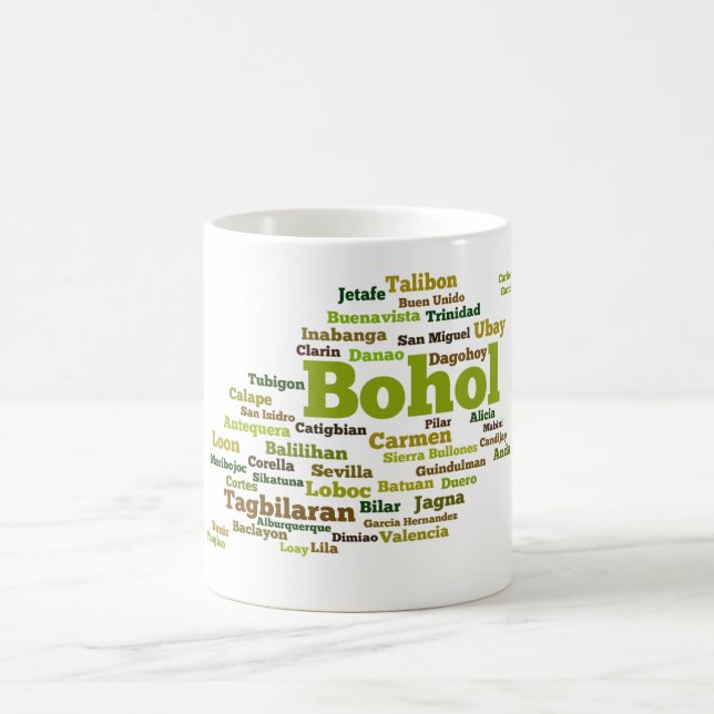 Bohol Geographic Wordcloud Mug Kaffemugg (Center)