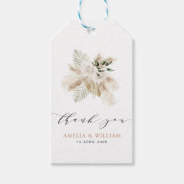 bohomiskt pampasgräs och grey bröllop presentetikett