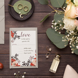 BohoRed Rosa Lavender Lilac Blommigt Investigation OSA Kort