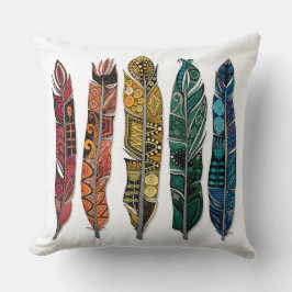 bohoregnbågefjädrar kudde