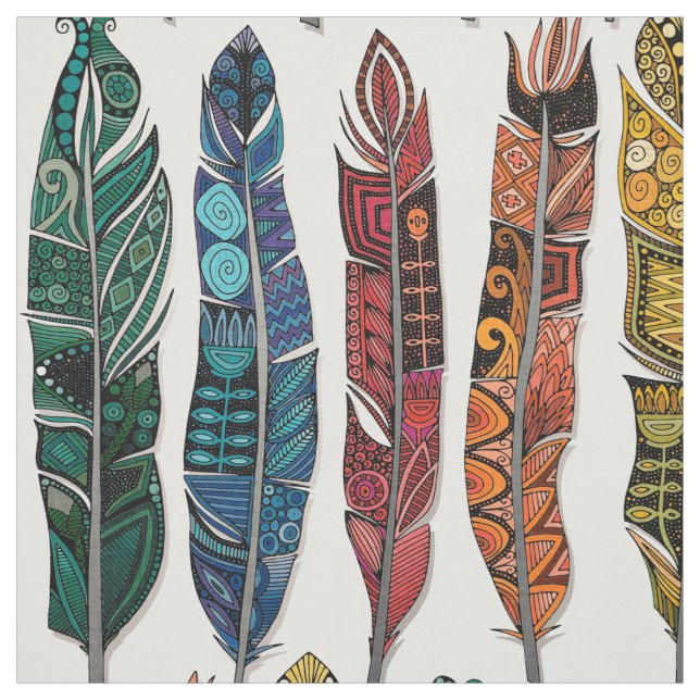 bohoregnbågefjädrar tyg (Provkarta)