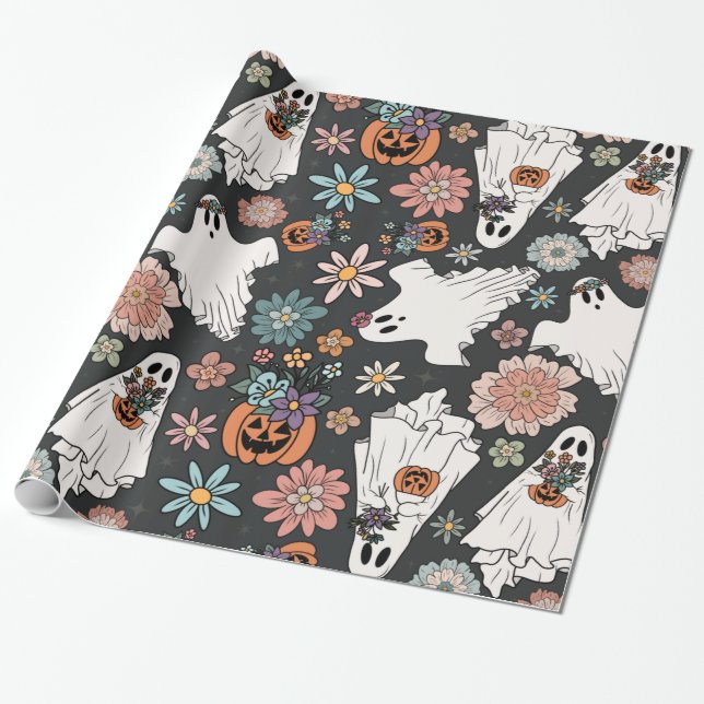 BohoWeen Halloween Spöken Presentpapper (Utrullad)