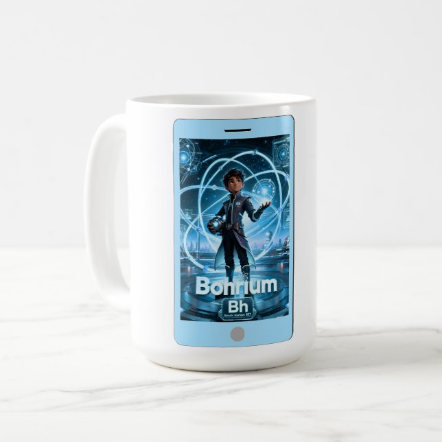 Bohrium (Bh) –  ATOMIVRA™ Kollektion Kaffemugg (Framsida vänster)