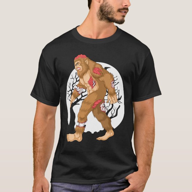 boigfoot zombie halloween t shirt (Framsida)