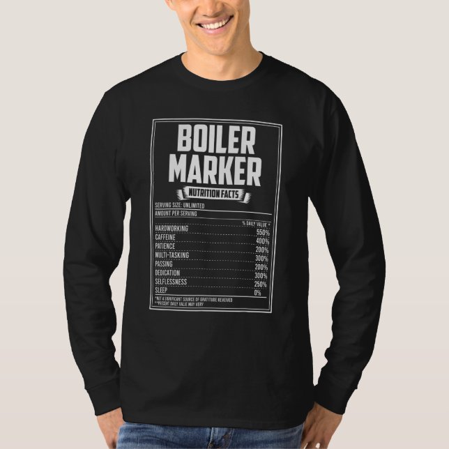 Boiler Marker Näringsfaktorer T Shirt (Framsida)