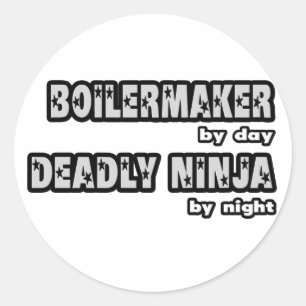 Boilermaker per dag.. Dadly Ninja by night Runt Klistermärke
