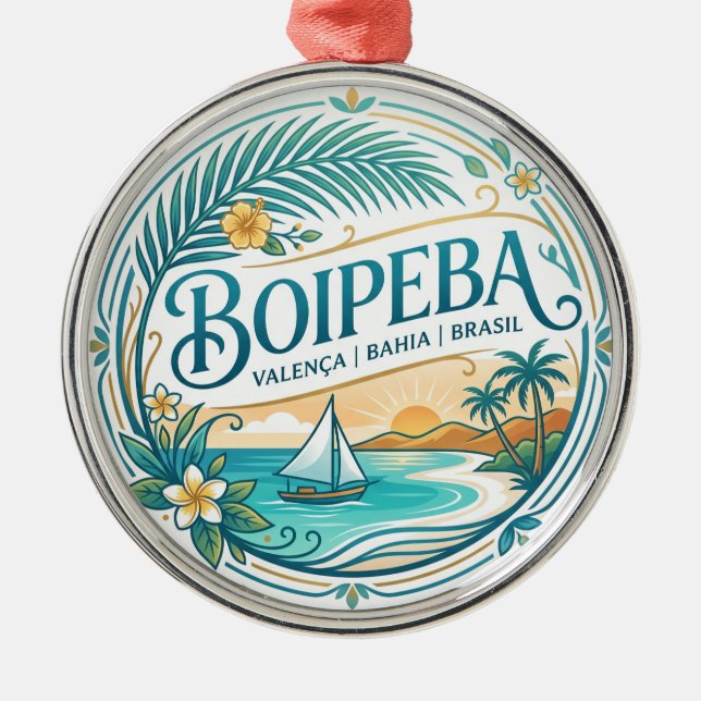 Boipeba Brasilien Julgransprydnad Metall (Framsidan)