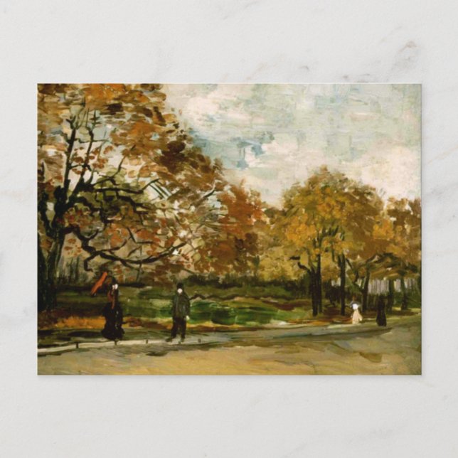 Bois de Boulogne, människor som går, Vincent van G Vykort (Framsida)